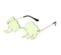 Arecobticy Punk Clouds And Tassels Sunglass Trendsetters For Vacation Dress Frameless Frame Rock Shades Frameless Frame Unisex Cloud Shape Glasses