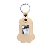 Arecobticy Remembrances Keyring Bag Leather Pet Memorial Keychains Unique Paws Charm for Furs Keepsakes Creativity PU Leather Hair Storage Bag
