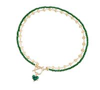 Arecobticy Sturdy Alloy Zircon Heart Pendant Necklace Designs To Enhances Neckline For Everyday Casual Wear Stylish Outfits Party Gathering Necklace