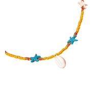 Arecobticy Stylish Double Strands Seashells Necklace For Trendy Women Fashion Enthusiasts And Beach Themed Parties Supplies Adjustable Chain