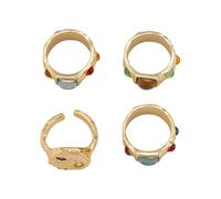 Arecobticy Stylish Geometric Designs Gemstones Rings Craft From Sturdy Metal Materials For A Touch Of Elegant And Unique Styles Fashion Rings