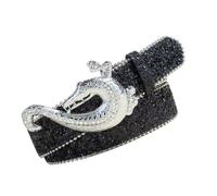 Arecobticy Stylish Rock Charm Waistband Adjustable Belt Sparkling Rhinestoned Sash For Concerts Parties Punk Accessory Pirate Charm Fashion Belt