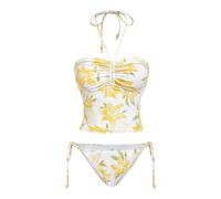 Arecobticy Trend Two Piece Swimsuit Split Tankini Beachwear Feature Adjustable Halterneck and Eye Catching Floral Pattern Halterneck Swimwear
