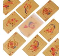 Arecobticy Waterproof Bright Color Pokers Card High Elasticities Playing Cards Scratches Resistant Party Essential Luxurious Holiday Game Cards