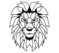 AREDE Metal Wall Decoration Lion's Head Abstract Metal Wall Art for Bedroom, Bathroom, Living Room, Home | 54 x 66 cm | Aluminium Composite Decoration | Black