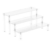 Aredpoook Acrylic Display Risers, 3 Tier Perfume Organizer Stand, Clear Cupcake Stand Holder, Large Shelf Risers for Figures, Dessert Shelves for Party, Display Shelf for Decoration and Organizer
