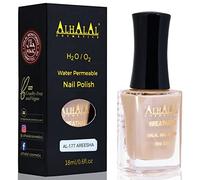Areesha Halal Gel Nail Polish - Water Permeable Red & White Nail Enamel - Glossy Finish, Vegan & Cruelty-Free (AL-177)