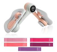 ARefugen Pelvic Floor Exercise Device with 5 Resistance Bands - Inner Thigh Exerciser Portable Kegel System Strengthening Equipment for Women Men, Hip & Leg Master Trainer for Home Fitness (Pink)