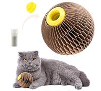 ARELLA Catnip Ball Toy for Cats Catnip Refillable Scratcher Ball Kitty's Faithful Playmate Reduce Obesity and Loneliness CSB01BR