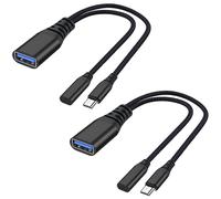 AreMe 2 Pack OTG Cable Adapter for Fire TV Stick 4K, Powered Micro USB to USB OTG Cable for Android Phone Tablet and More Host Devices with Micro USB (Black)