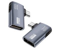 AreMe 2 Pack OTG Cable Adapter for Fire TV Stick, 90 Degree Left Angle Powered Micro USB to USB OTG Adapter for Android Phone Tablet and More Host Devices with Micro USB (Grey)
