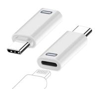AreMe 2 Pack USB-C Adapter for iPhone Cable, PD Fast Charging Type C Male Converter Compatible with iPhone 16/15 Series, iPad Air/Pro, NOT for Square Reader/Headphone/Microphone/Pencil (White)