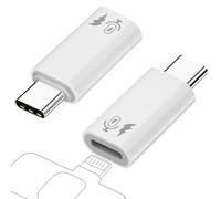 AreMe 2 Pack USB C to Lavalier Microphone Adapter, Type C Male Converter for Wireless Lavalier Microphone, iPhone 16/15 Series, Not Compatible with Headphone,Data,Shure MV88/Motive,Wired Mic