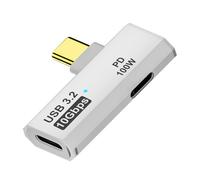 AreMe Dual USB C Headphone Adapter with 100W Charging Port, 2-in-1 USB Type C Splitter Dongle for Rog Ally, Steam Deck, Quest 2, iPhone 15 Series, iPad, MacBook and More Type C Device (White)