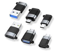 AreMe USB C Adapter (6 Pack), Micro USB Male to USB C Female, USB 3.0 Male to USB C Female, USB Type-C Male to USB 3.0 Female Converter Connector