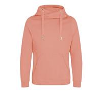 Aremie Hoodie Plain Hooded Pullover Sweatshirt Jumper Ladies Mens Cross Neck Hoody Top, Dusty Pink Dusky Pastel (M)