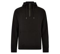 Aremie Hoodies for Men 1/4 Quarter Zip Neck Hooded Sweatshirts Plain Pullover Hoody Jumper - Black Extra Large XL