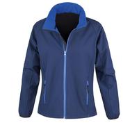 Aremie Ladies Womens Softshell Jacket Full Zip Up Fleece Lined Showerproof Windproof Outdoor Jackets - Navy Royal Blue XXL 2XL Size 18