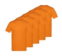 Aremie Men’s T Shirts 5 Pack Short Sleeve Crew Neck Plain Cotton Tees Relaxed Fit, Orange Crush 3XL XXXL