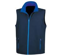 Aremie Mens Softshell Gilet Bodywarmer Fleece Lined Showerproof Windproof Sleeveless Vest Jacket - Navy Royal Blue 3XL