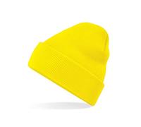 Aremie Winter Beanie Hats for Men and Women, Unisex Cuffed Winter Hats, Acrylic Knit Hats, Breathable Soft Warm Knitted Beanies Cap, Yellow