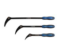 Aremnry 3PC Indexing Pry Bar Set - 15-Position Adjustable Angle Pry Bars - High Strength Chrome Vanadium Steel - 8in, 12in, 16in Indexable Pry Bars