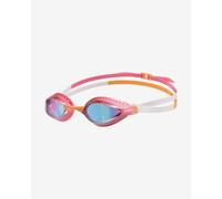 Arena Air Speed swimming goggles pink orange white with mirrored blue lenses