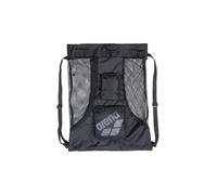 ARENA All Set Swim Sack Mesh Bag Pool Beach Gear Drawstring Satchel for Swim Accessories Quick Dry Polyester Equipment Tote for Swim Team Practice, Black, 40 Liters