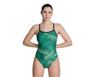 Arena Arena Performance Women's Halftone Team Print Challenge Back Ladies Bathing Swimsuit One Piece Swimsuit Women (Pack of 1)