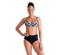 Arena Bodylift Women's Emma B-Cup Bikini Two-Piece Shaping Swimsuit Set Tummy Control Bathing Suit, Black Multi/Black, Black Multi/Black, 38