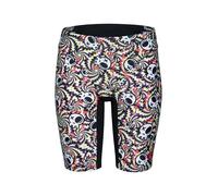 Arena Boy's Performance Fun Skulls Youth Athletic Racing Pool Training Swim Jammers Trunks, Multicoloured, Black/Black, 26