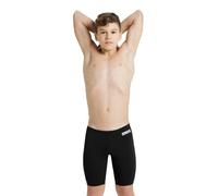 ARENA Solid Team Junior Swimming Swimsuit for Kids, Fast-Drying Racing Jammer Swimsuit, MaxLife Fabric with Maximum Chlorine Resistance and UV 50+ Protection Black-White
