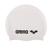 Arena Classic Junior Silicone Unisex Swim Cap for Girls and Boys Comfortable Durable Kids Pool Bathing Cap, One Size, White/Black