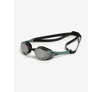 Arena Cobra Edge Swimming Goggles Black Green with Mirrored Lenses Grey