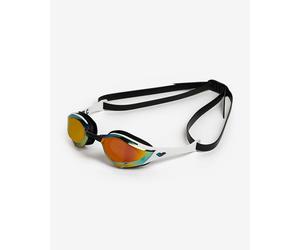 Arena Cobra Edge Swimming Goggles Black with Orange Mirrored Lenses