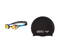 arena Cobra Ultra Swipe Mirror Unisex Adult Racing Swimming Goggles, Swimming Pool Goggles with Curved Mirror Lenses, Anti-Fog, UV Protection, 5 Interchangeable Nose Bridges