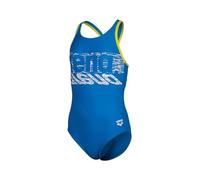 Arena Girls Shaking Swimsuit V Back One Piece, Blue China-Soft Green, 62 EU