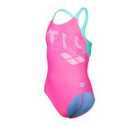 Arena Womens Girl's Tales Swimsuit V Back One Piece, Shocking Pink-Water, 22 UK