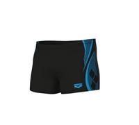 Arena Men's Swim Short Graphic Trunks, Black-Turquoise, 36