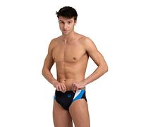 Arena Men's Panel Swim Briefs, Black-turquoise-white, 40 UK