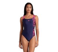 Arena Womens Swimsuit Control Pro Back Graphic B One Piece, Navy-Freak Rose, 30 EU