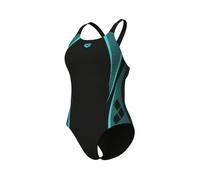 Arena Womens Pro Back Graphic One Piece Swimsuit, Black-Water, 42 EU