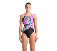 Arena Womens Imaginary Pro Back One Piece Swimsuit, Black-Shocking Pink-Multi, 36 EU