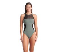 ARENA Women's Feel Mesh Panel Swim Pro Back Swimsuit One Piece, Sage Green, 36