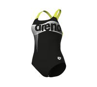 Arena Womens Wake Pro Back One Piece Swimsuit, Black-Soft Green, 30 EU