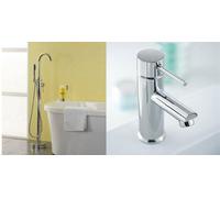 Arena Freestanding Bath Shower Mixer & Basin Mono Tap Chrome