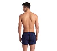 ARENA Fundamentals X-Short Men's Swimwear for Beach and Pool, Swimwear in Soft Recycled Fabric with QuickDrying, X-Short with Inner Mesh Briefs Navy-Turquoise