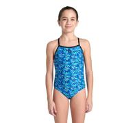 Arena Girls Pooltiles Lightdrop Swimsuit - Black/Blue Multi - Age 14-15