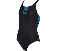 Arena Girls Swimsuit Swimming Costume BASICS PRO BACK, Black-Blue, 10-11 Years