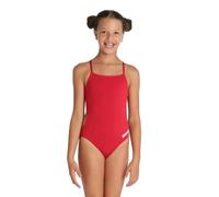 ARENA Solid Challenge Team Junior Girl's One-piece Swimsuit, Fast-Drying Sports Swimwear, MaxLife Fabric with Maximum Chlorine Resistance and UPF 50+ UV Protection Red-White